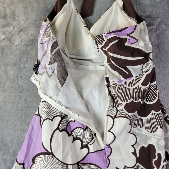 Ruby Rox Juniors‎ Halter Dress 11 White Purple Floral Babydoll Party Y2K Retro - Picture 7 of 11